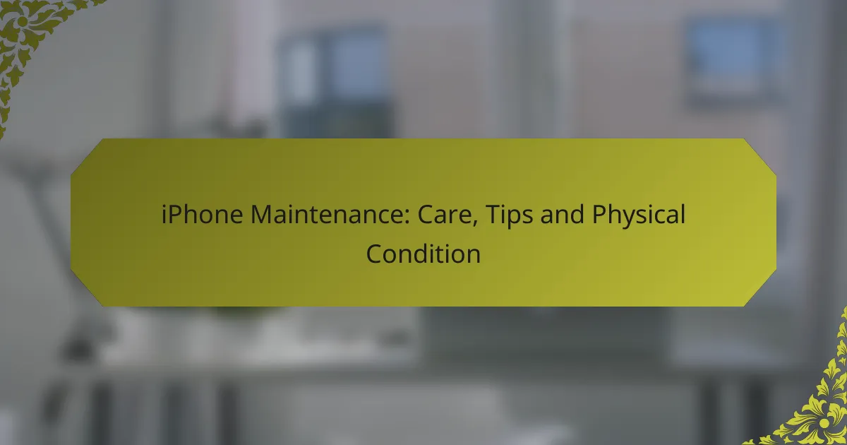 iPhone Maintenance: Care, Tips and Physical Condition
