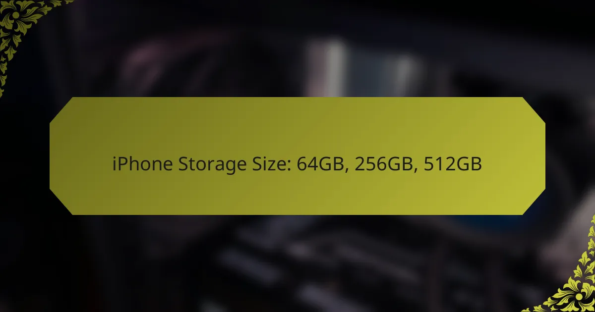iPhone Storage Size: 64GB, 256GB, 512GB