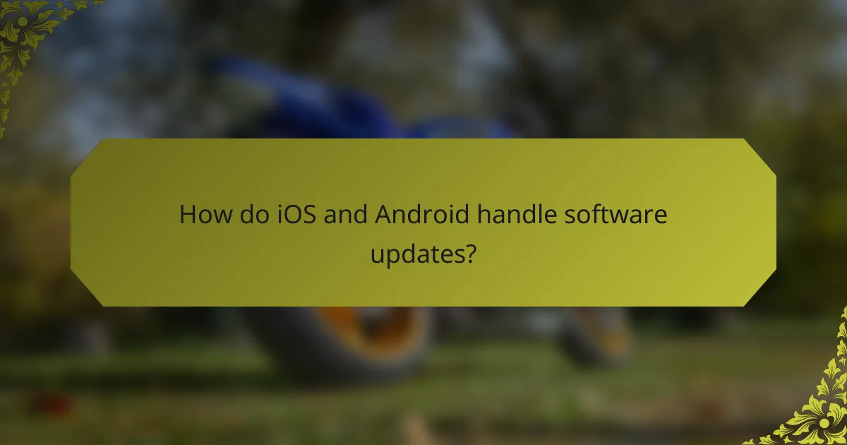 How do iOS and Android handle software updates?