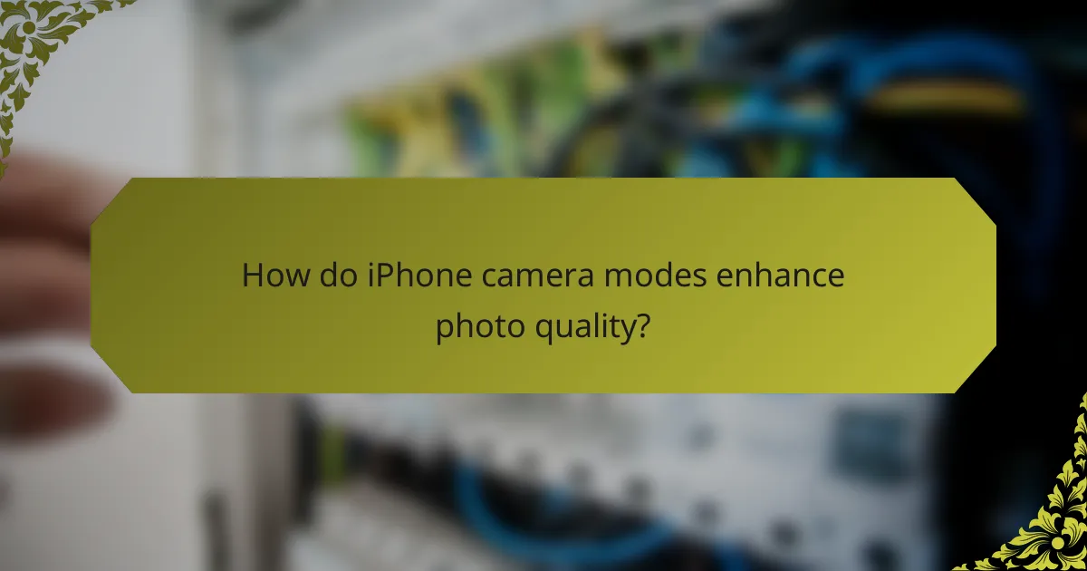 How do iPhone camera modes enhance photo quality?