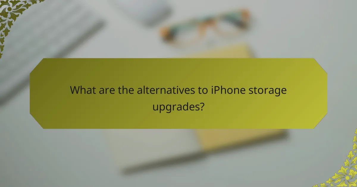 What are the alternatives to iPhone storage upgrades?