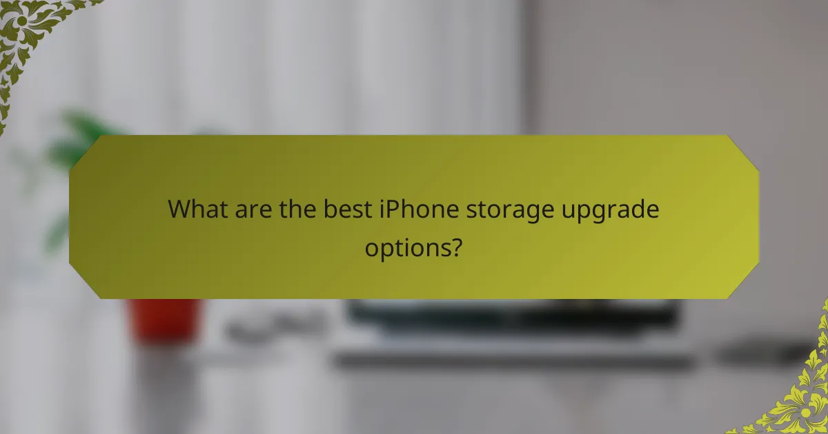 What are the best iPhone storage upgrade options?
