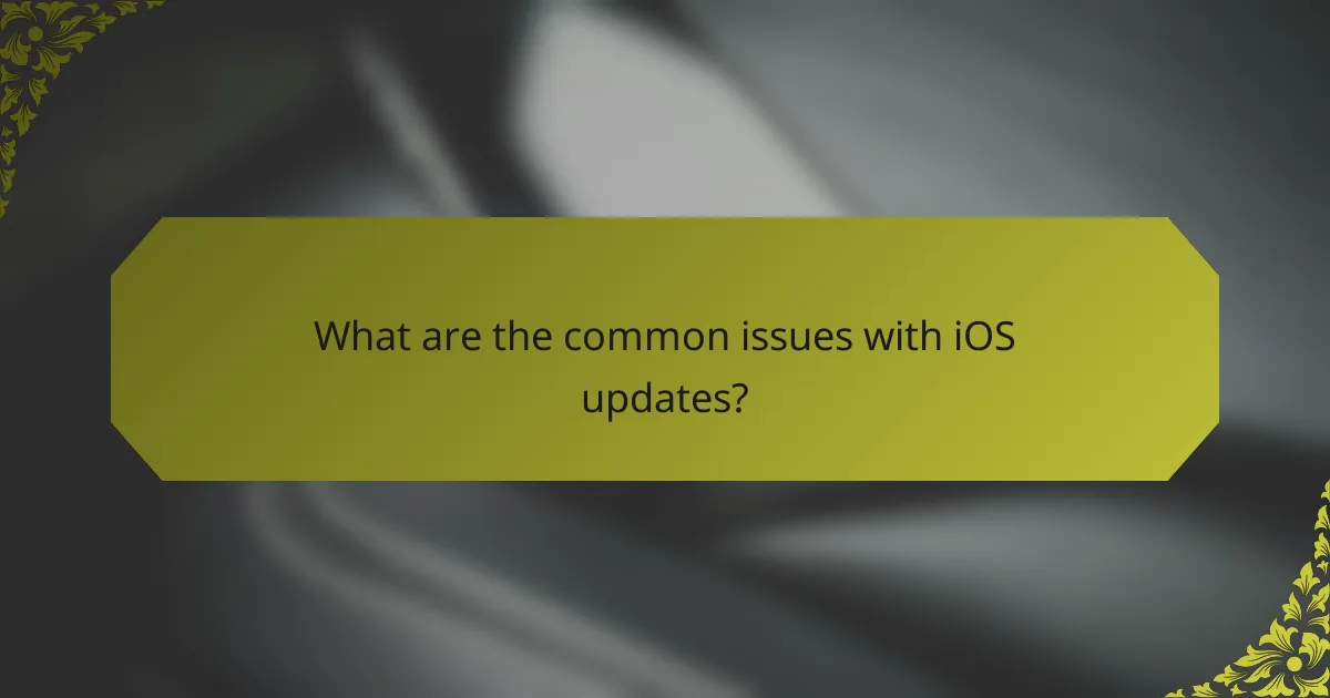 What are the common issues with iOS updates?