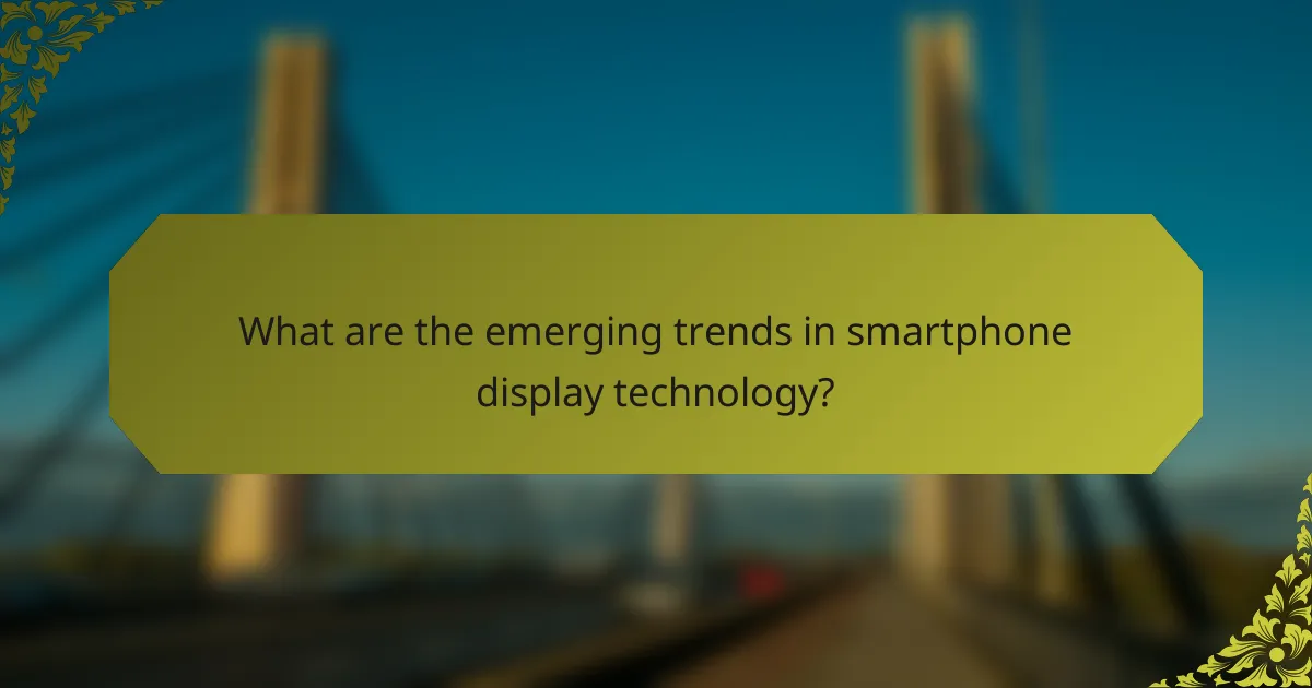 What are the emerging trends in smartphone display technology?