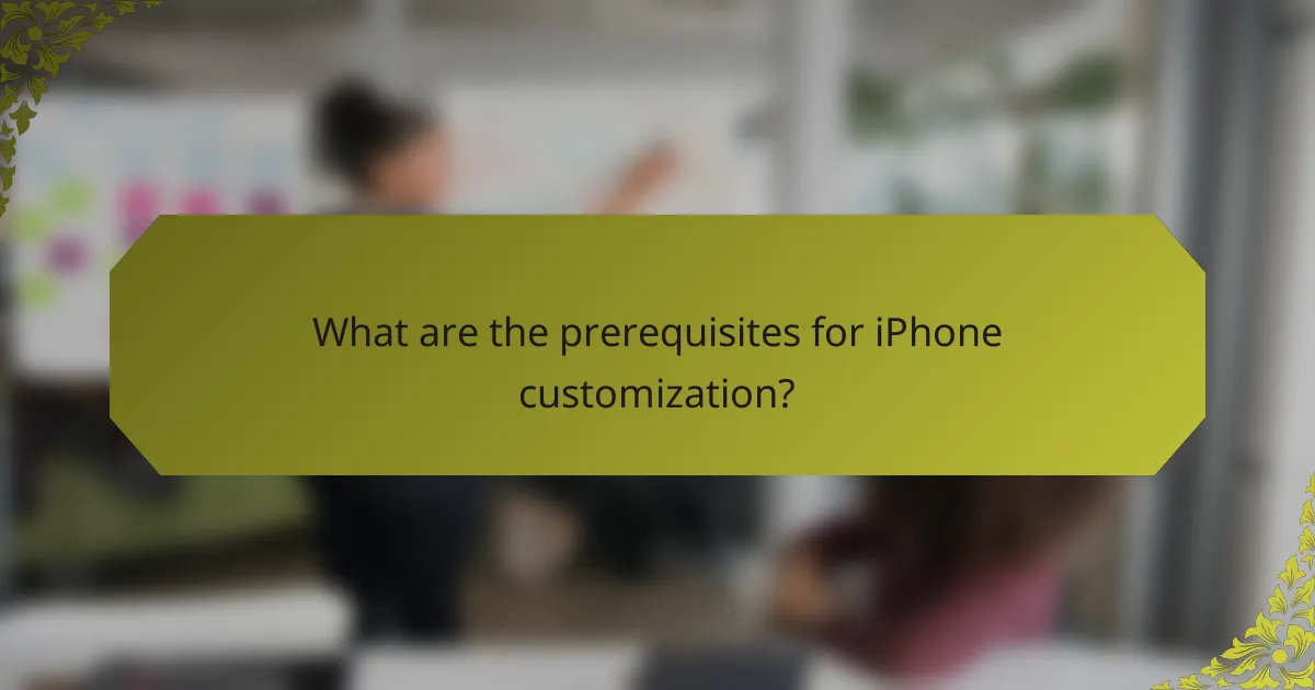 What are the prerequisites for iPhone customization?